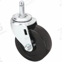 APPROVED VENDOR Stem Caster: Swivel, No Brake, 3 1/2 in Wheel Dia., 1 1/4 in Wheel Wd, Rubber, Black (MPN P12S-R035D-SG1-001). Key specifications — attr1111099: APPROVED VENDOR; attr1111095: Black; attr1176855: Swivel.