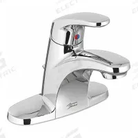 AMERICAN STANDARD Mid Arc Bathroom Faucet: Colony Pro, Metal, Chrome Finish, 1.2 gpm Flow Rate, Arc (MPN 7075006.002). Key specifications — Includes: Drain; Brand: AMERICAN STANDARD; Series: Colony Pro.
