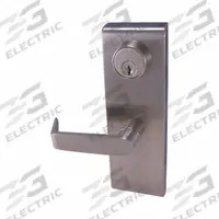 DESIGN HARDWARE Exit Device Trim: 48 in Max Door Wd, Stainless Steel (MPN DH-LE-08-32D). Key specifications — Ligature Resistance: Not Ligature-Resistant; Brand: DESIGN HARDWARE; Outside Trim Type: Lever; Exit Device Style: Lever; ADA Compliant: No.