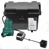 ZOELLER Battery Backup Sump Pump: 12V DC, Piggyback Vertical Float, 14.5 ft Max. Head, Plastic, Male (MPN 507-0005). Key specifications — Pump Rated Voltage: 12V DC; Brand: ZOELLER; Includes: Battery Charger; Switch: Piggyback Vertical Float.