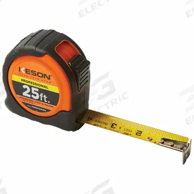 KESON Tape Measure: Nonmagnetic Single Hook Tip, 25 ft - Engineers-Scale Tape Measures