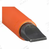 KLEIN TOOLS Insulated Slotted Screwdriver: Induction Hardened Steel, 3/8 in Tip Size, Extra Long Lg (MPN 602-8-INS). Key specifications — attr1205183: 3/8 in; attr1205186: Cushion; attr1205189: KLEIN TOOLS.