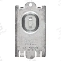 RACO Electrical Box Cover: 1 Gangs, Blank, For Rectangular Box Shape, Steel, 3 1/2 in Overall Lg (MPN 701FG). Key specifications — Brand: RACO; For Box Shape: Rectangular; Material: Steel; Cover Design: Blank.