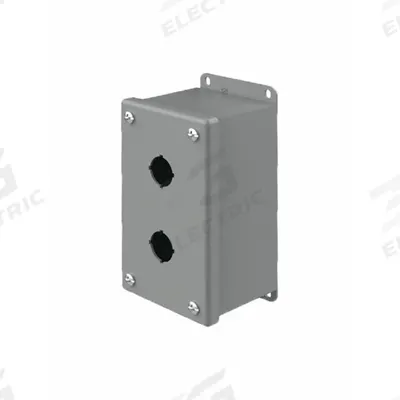HOFFMAN Push Button Enclosure: 22mm, 2 Holes, Carbon Steel - Enclosures for 22mm Operators