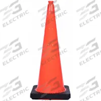 Traffic Cone: MUTCD/NCHRP-350, 36 in Cone Ht, Orange, Non-Reflective, PVC, Blank, 12 lb Base Wt (MPN RS90055CT). Key specifications — Base Color: Black; Brand: APPROVED VENDOR; Cone Material: PVC; Legend: Blank; Includes: Grip Top.