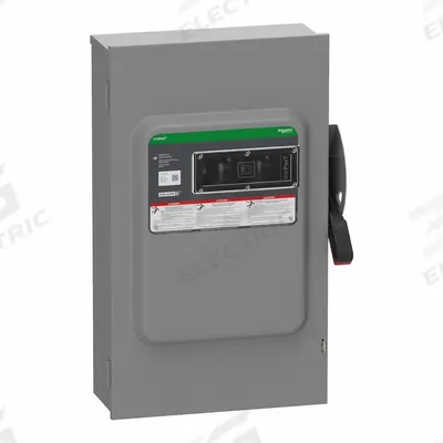 SCHNEIDER Safety Switch: Non-Fusible, 200 A, Three Phase, 600V AC/DC - Non-Fusible Safety Switches
