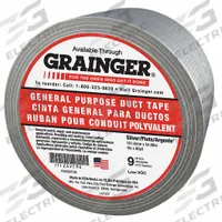 APPROVED VENDOR Duct Tape: Medium Duty, Gray, 4 in Wd, 60 1/8 yd Lg, 9 mil Thick, 2280, Rubber (MPN 26VC96). Key specifications — Backing Material: Polyethylene Coated Cloth; Series: 2280.