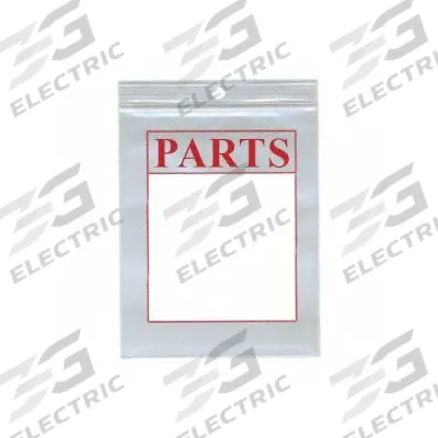 APPROVED VENDOR Reclosable Bag: PARTS, 4 mil Thick, 4 in Wd, 6 in Lg, Hang Hole Included - Preprinted PARTS Poly Bags
