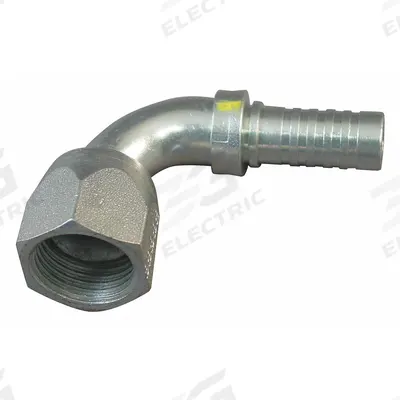 AEROQUIP Hydraulic Crimp Fitting: Steel x Steel, 90° Elbow, -16 For Hose Dash Size - Aeroquip Crimp Hydraulic Hose Fittings with JIC Connection
