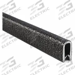 TRIM LOK INC Trim Seal: Double Gripping Finger, 25 ft Overall Lg, PVC Outer, 5/8 in Leg Lg (MPN 1350B2X1/4-25). Key specifications — Standards: UL50E File MH49032; Brand: TRIM LOK INC; Color: Black; Outer Material: PVC; Profile Shape: Double Gripping Finger; _Gripping Style: Double Tongue.
