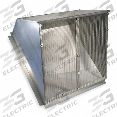Dayton Weatherhood: Steel, For 42 in Blade Dia, 18 ga Thick - Weather Hoods for Wall-Mount Ventilation Fans