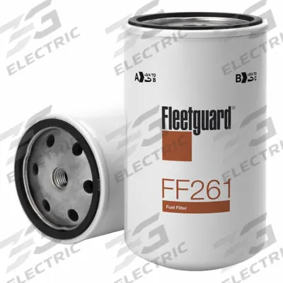 FLEETGUARD Automotive Fuel Filter: 12 3/4 in Overall Lg, 3 3/8 in Outside Dia, Cellulose - Spin-On Fuel Filters