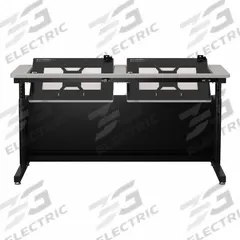 VERSADESK Standing Desk: Gray, Wood, 60 in Overall Wd, 24 in Overall Dp, 36 in Max Desktop Ht, Black (MPN RST6024-BG). Key specifications — Frame Color: Black; Frame Material: Steel; Brand: VERSADESK; Desktop Color: Gray; Desktop Material: Wood.