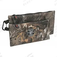 KLEIN TOOLS Tool Bag: 12 1/2 in W x 11/16 in D x 7 in H, Camouflage, Polyester, 2 Bags, 2 PK (MPN 55560). Key specifications — attr1116347: Camouflage; attr1116368: KLEIN TOOLS.