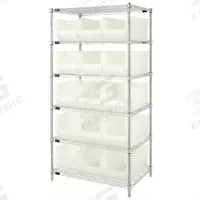 QUANTUM STORAGE SYSTEMS Bin Shelving: 36 in x 24 in x 74 in, 1 Sided, 15 Bins, Open, Clear (MPN WR6-953CL). Key specifications — Includes Bins: Yes; Bin Material: Polypropylene; Frame Color: Silver; Bin HxWxD: (15) 10 in x 11 in x 23-7/8 in; Frame Material: Steel; Bin Color: Clear; Bin Style: Hang and Stack; Brand: QUANTUM STORAGE SYSTEMS.
