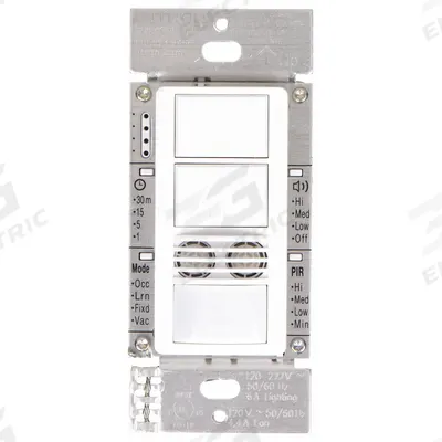 LUTRON Occupancy Sensor: Occupancy/Vacancy, Fluorescent/Halogen/Incandescent/LED - Occupancy Sensors