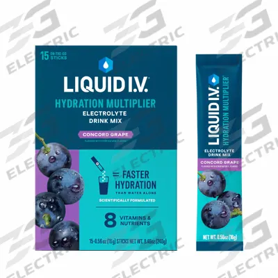 LIQUID I.V Hydration Drink Mix: Grape, Single-Serve, 16 oz Concentrate Per Pack, Full-Sugar - Full-Sugar Concentrates