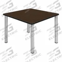 KEE Cafe/Breakroom Table: Laminate, Walnut, 29 in Overall Ht - Max, 36 in Overall Wd, Square, Black (MPN TB3636NWBPCM). Key specifications — Brand: KEE; Frame Color: Silver; Frame Material: Steel; Edge Color: Black; Tabletop Color: Walnut; Tabletop Shape: Square; Tabletop Structural Material: Laminate; Tabletop Surface Material: Laminate.