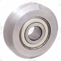 PBC LINEAR V-Guide Wheel Bearing: 1.21 in OD, 52100 Steel, For Size 2 V-Guide Rails, VW2. Key specifications — Material: 52100 Steel; Lubrication: Permanently Greased; For Use With: V-Guide Rail; Manufacturer Part Number: VW2; Brand: PBC LINEAR; Size: 2; Bearing Protection: Shielded; For Rail Size: Size 2 V-Guide.