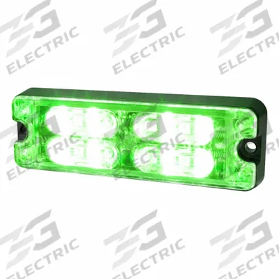 ECCO Warning Light: Flashing Beacon, Green/White, 1/2 in Overall Wd, 1 1/8 in Overall Ht - Vehicle Perimeter Flashing Warning Lights
