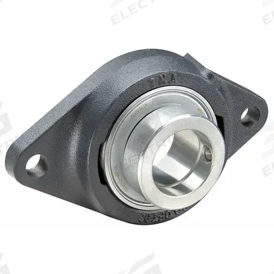 INA 2 Bolt Flange Bearing: Radial Ball, 30 mm Bore, Cast Iron, Eccentric Collar - General Purpose Flange-Mount Ball Bearings