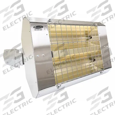 FOSTORIA Infrared Quartz Electric Heater: 3200 W Watt Output, 480V AC, 1 Phase, Hardwired - Indoor/Outdoor Suspended Infrared Radiant Electric Ceiling Heaters