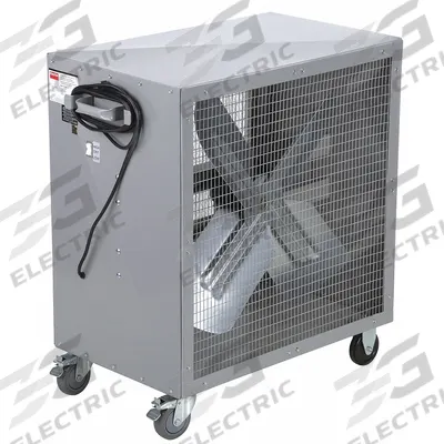 Dayton Portable Fan: 36 in Blade Dia, 115V AC, Mobile, 1/2 hp, Belt Drive - Standard Industrial Floor Fans