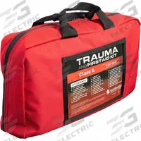 Trauma and First Aid Kit: 85 Components, Nylon, Bag, Red, No Medication Included, Nylon (MPN 80-0947). Key specifications — Brand: NORTH AMERICAN RESCUE; Adhesive Bandages Included: Vent Compact Chest Seal; Product Type: Trauma and First Aid Kit; PPE and Disposal Equipment Included: (2) Pairs Responder Nitrile Gloves (Large); Oral and Inhalant Medicinals Included: No Oral/Inhalant Medicinals; Tools Included: Permanent Marker; Topical Medicinals Included: (10) Antibiotic Ointment; Wound Dressings Included: Burn Dressing.