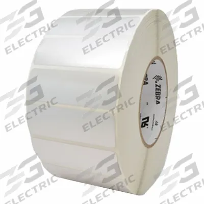 ZEBRA Barcode Printer Labels: 3 in Label Wd, 1 in Label Ht, Silver, 3 in Core Dia. - Industrial Thermal Transfer Labels