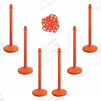 APPROVED VENDOR Barrier Post Kit: Safety Orange Chain Color, 50 ft Chain Lg, 6 Posts (MPN 71112-6). Key specifications — attr981817: Orange; attr981800: Safety Orange.