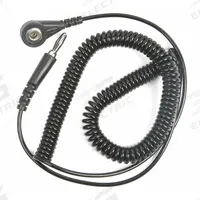 APPROVED VENDOR Static Control Cord, Straight: 10 ft Cord Lg, 1 megaohm Resist Rating - Max, Snap (MPN 4ECV5). Key specifications — Cord Shape: Coiled; Plug Connection: Straight Banana Plug; Cord Construction: Single-Wire; Brand: APPROVED VENDOR.