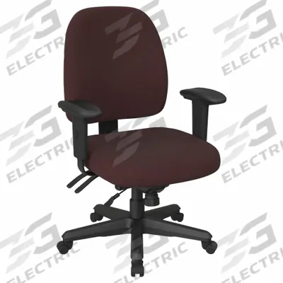 OFFICE STAR Office Chair: Ht, Red, Fabric Material, 18 1/4 in Back Ht, 20 in Seat Wd - Adjustable-Arm Office Chairs