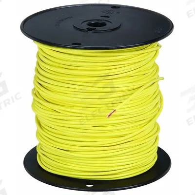 SOUTHWIRE Hookup Wire: 14 AWG Conductor Size, Yellow, 500 ft Overall Lg - Machine Tool Wires
