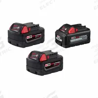 MILWAUKEE Battery Kit: M18™, 5 Ah_6 Ah, 3 Batteries Included, 18V DC (MPN 48-11-1852, 48-11-1865). Key specifications — attr1278107: Not Oil-Resistant.