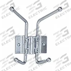 SAFCO Garment Hook: 2 Hooks, 7 in Overall Ht, 6 1/2 in Overall Wd, 3 in Overall Dp, Steel, Silver (MPN 4160). Key specifications — Color: Silver; Finish: Chrome; Material: Steel.