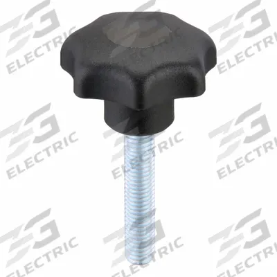 KIPP Hand Knob: 7 Point, Plastic w/ Steel Thread, M10 Thread, 50 mm Thread Lg - 7-Arm Knobs with Threaded Stud