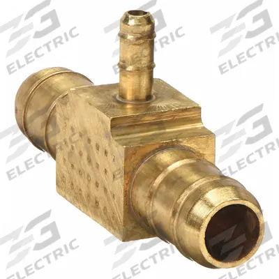 PARKER Barbed Tee: 1/4 in ID x 1/4 in ID x 3/32 in ID Size, Barbed x Barbed x Barbed - Low-Lead Brass Barbed Tube Fittings