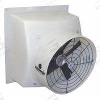 Agricultural Exhaust Fan: Direct Drive, 24 in Blade, 1/2 hp, Totally Enclosed Air Over, 5,600 cfm (MPN PFM245G12A). Key specifications — Nameplate Voltage: 115/230V AC; Motor Enclosure: Totally Enclosed Air Over; Brand: SCHAEFER; Frame Finish: Polished; Frame Material: Polyethylene.