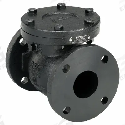 MILWAUKEE VALVE Swing Check Valve: Swing, Inline Valve Body, 2 1/2 in Pipe Size - Cast Iron Inline Swing Check Valves