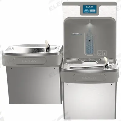 ELKAY Bi-Level Drinking Fountain with Bottle Filler: On-Wall, 8 gph @ 50°F, Touchless Sensor - On-Wall Two-Level Drinking Fountains with Bottle Fillers