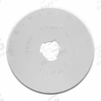 OLFA Rotary Cutter Blade: Straight, 45 mm Blade Dia, Tungsten, 0.3 mm Blade Thick, RTY-2, 10 PK (MPN RB45-10). Key specifications — attr307592: Tungsten; attr307597: RTY-2; attr324884: OLFA.