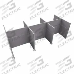 VERSARE Cubicle Kit: 72 in Overall Ht, 48 in_72 in Overall Wd, 9 Panels, Cloud Gray, Fabric (MPN HPK-6P4-S-VCLG). Key specifications — Panel Color: Cloud Gray; Brand: VERSARE; Panel Material: Fabric.