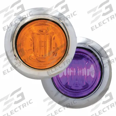 MAXXIMA Clearance Marker Light: Clearance Light, LED, Round, Surface Mount, Amber/Purple - Marker Lights