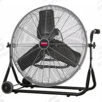 DAYTON Portable Fan: 24 in Blade Dia, Non-Oscillating, 3 Speeds, 29 in Ht, 30 in Wd, Home and Office (MPN 61LD86). Key specifications — Brand: DAYTON; Number of Speeds: 3; Blade Material: Aluminum; Voltage: 120V AC; Application: Home and Office; Phase: Single.