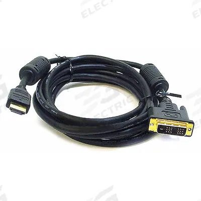MONOPRICE Adapter Cable: 15 ft Overall Lg, PVC, Black, Shielded - HDMI Male to DVI-D Male Cables