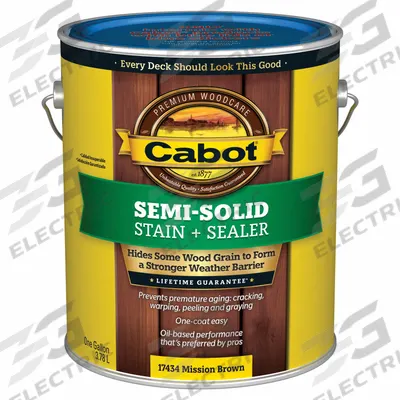 CABOT Wood Stain: Wood Stain and Sealer, Exterior, Oil, 1 gal Container Size - Wood Stains