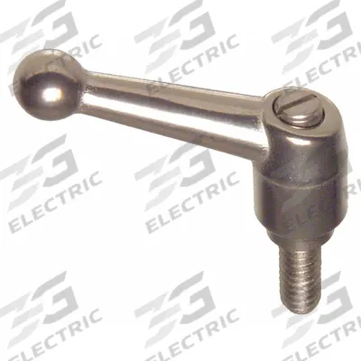 APPROVED VENDOR Adjustable Handle: SS, 3/8"-16 - Corrosion-Resistant Ball-Style Adjustable Handles with Threaded Stud