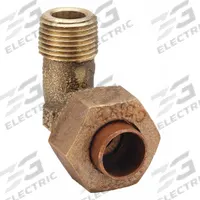 NIBCO Sweat Fitting Elbow: 3/8 in CTS x 3/8 in Pipe, Cup x MNPT, Bronze (MPN 707-4-6-LF 3/8)