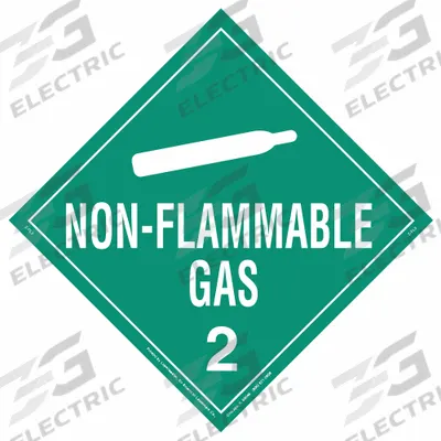LABELMASTER Container Placard: Non-Flammable Gas, 10 3/4 in x 10 3/4 in, Vinyl, 10 Labels - Class 2: Gases