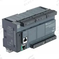SCHNEIDER ELECTRIC PLC: (24) Discrete/(2) Analog, (16) Relay, 100 to 240V AC (MPN TM221CE40R). Key specifications — attr211240: SCHNEIDER; attr1072668: Clock Included; attr1075941: (24) Discrete; attr1075943: (16) Relay.